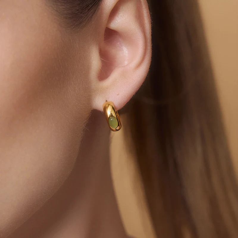Golden Hour Natural Stone Hoop