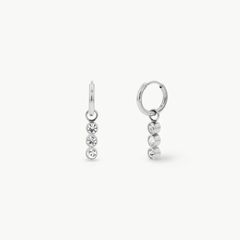 Sparkling Charm Hoop Silver