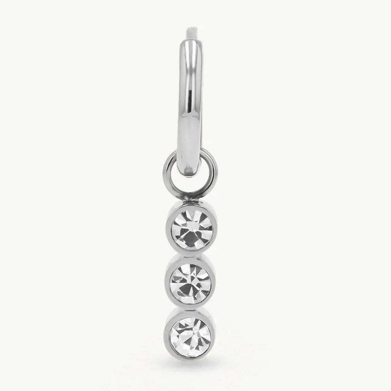 Sparkling Charm Hoop Silver