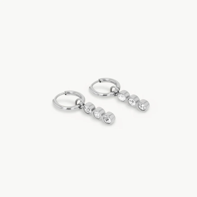 Sparkling Charm Hoop Silver
