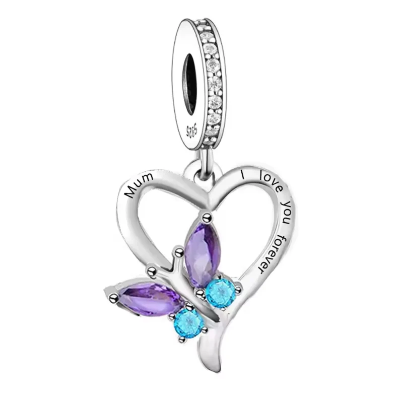 Mum I Love You Forever Dangle Charm | CZ