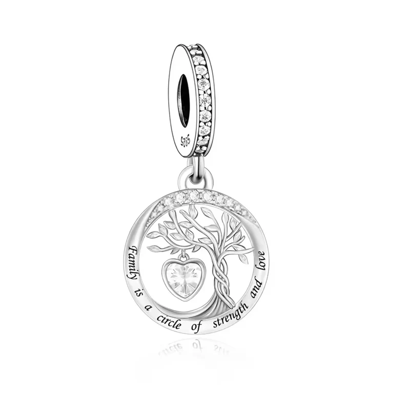 Family Tree Dangle Charm | CZ