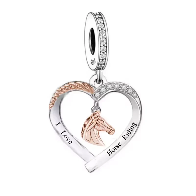 I Love Horse Riding Dangle Charm | RGP CZ