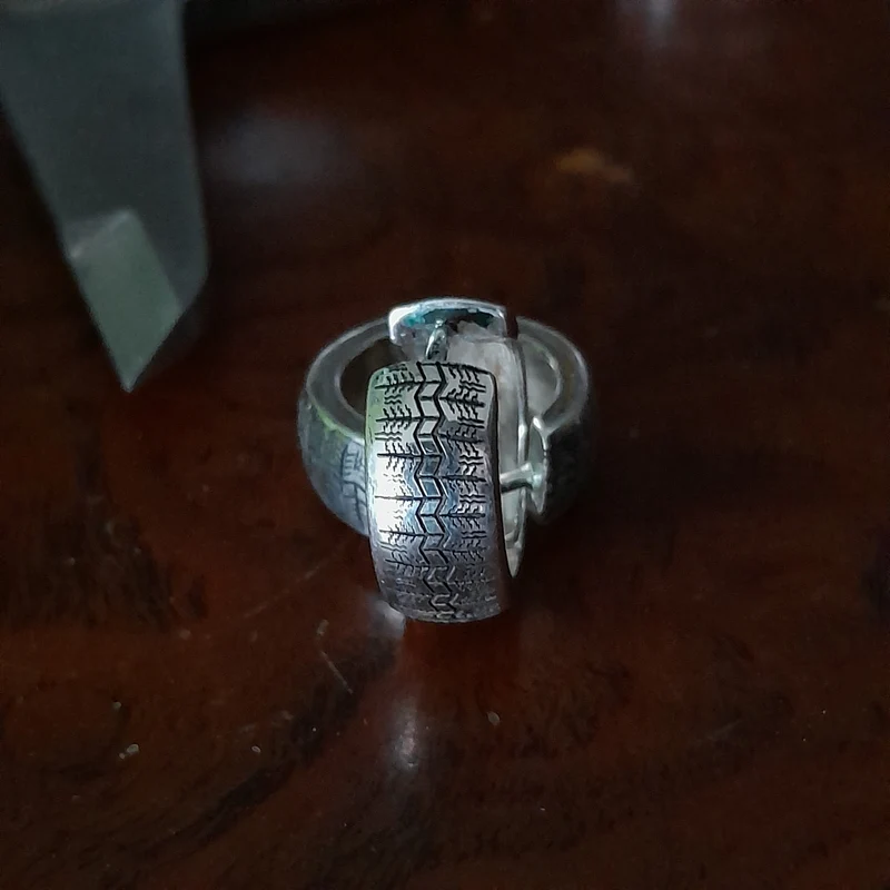 Tire ring earrings