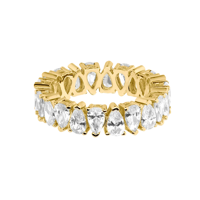 All Around Teardrop Ring 14K Vergoldet
