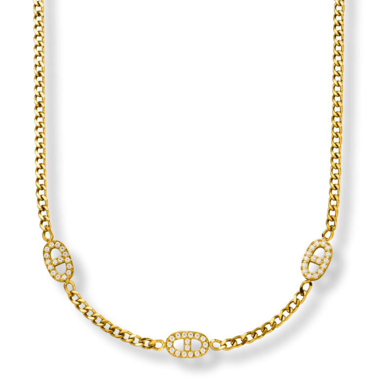 Triple Pave Deluxe Kette 14K Vergoldet