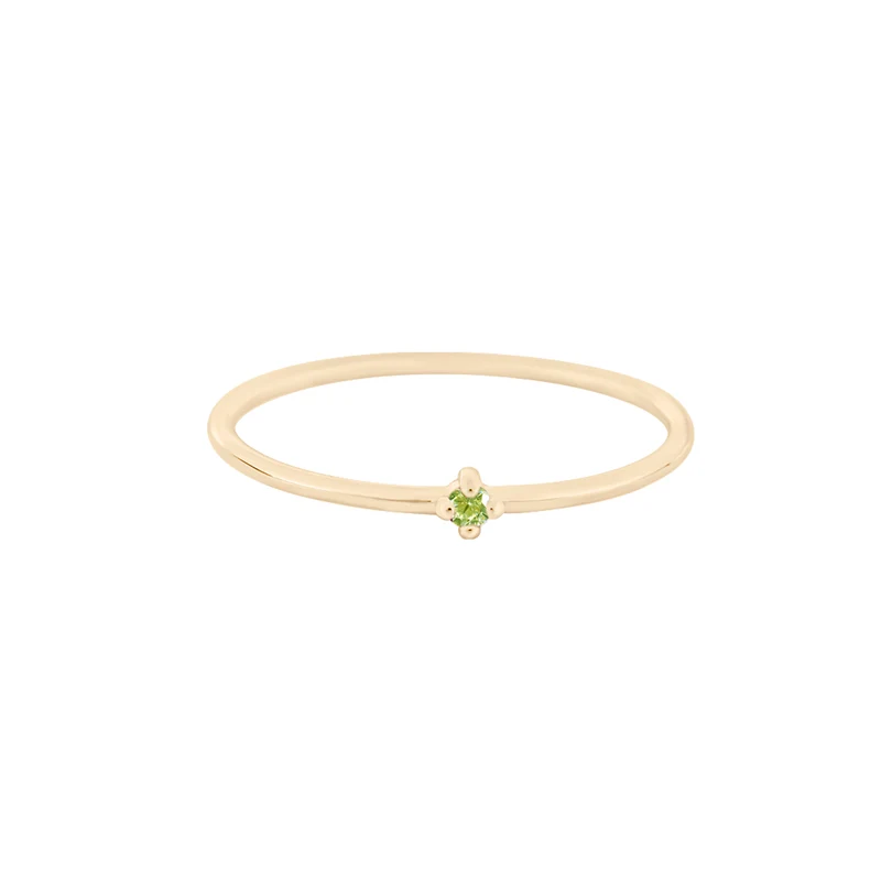 August Peridot Edelstein Ring - 14 K Massivgold