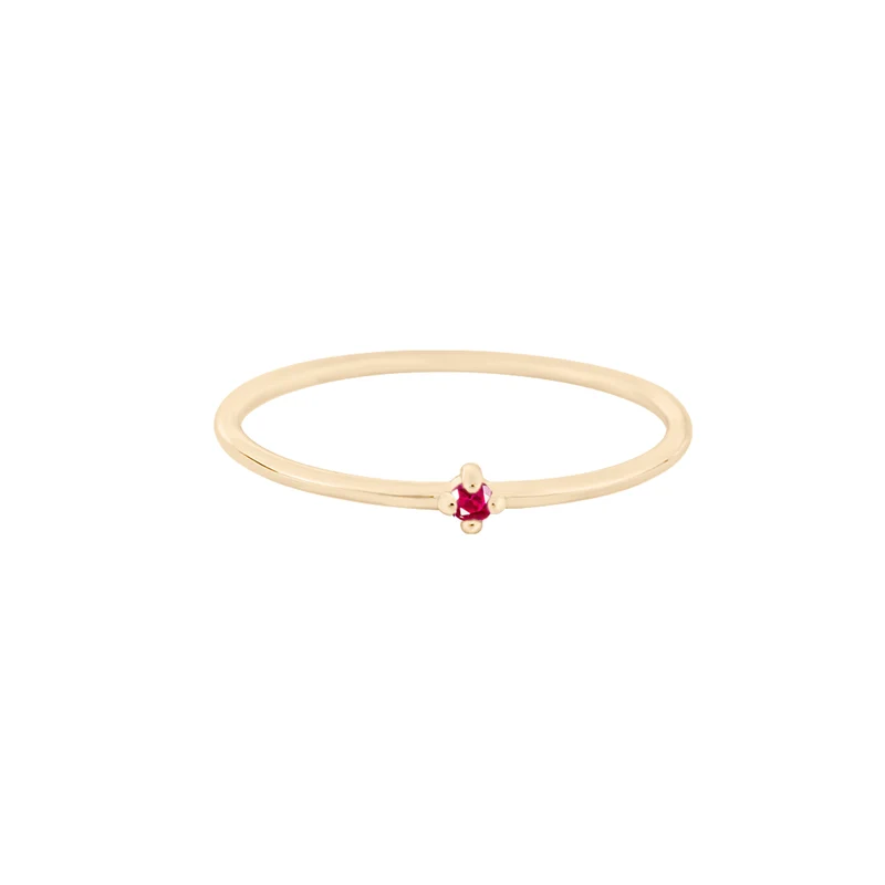 Juli Roter Achat Edelstein Ring - 14 K Massivgold