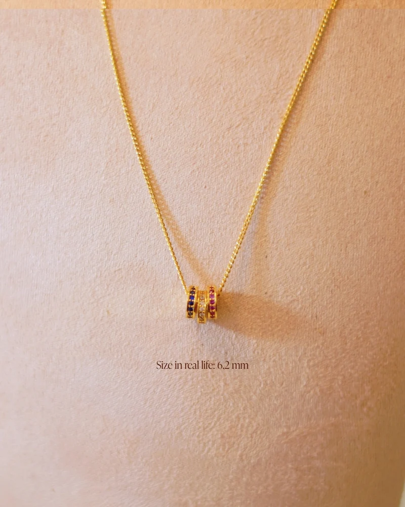 Geboortesteen Disc Ketting - Verguld - Geboortesteen Ketting