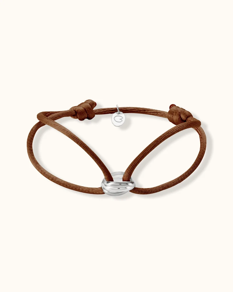 Mannen Armband met 3 ringetjes - Zilver - Gepersonaliseerde Armband