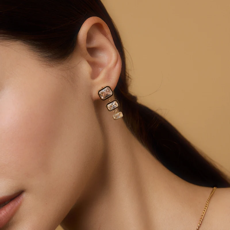 Emerald Statement Drop Earrings