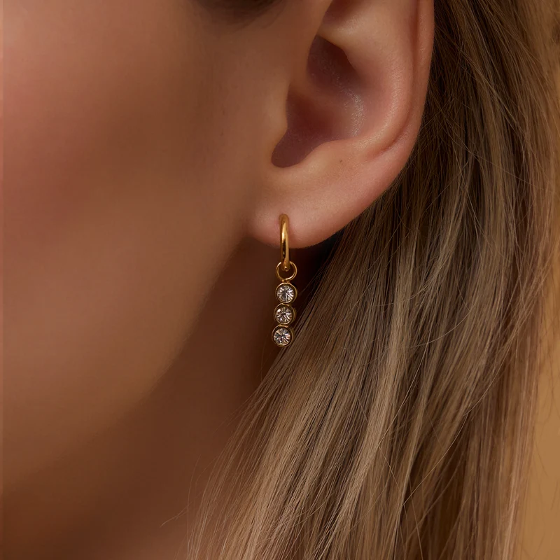 Sparkling Charm Hoop Gold