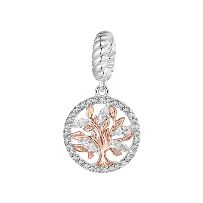Two Tone Tree of Life Dangle Charm | RGP CZ