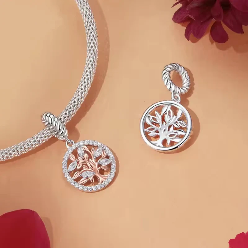 Two Tone Tree of Life Dangle Charm | RGP CZ