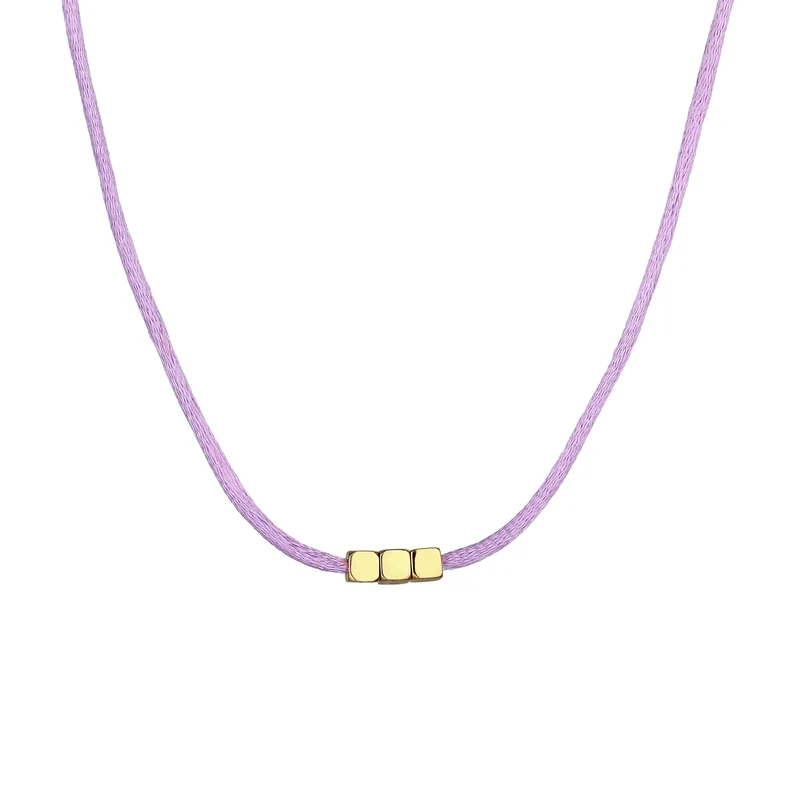 Choker 3x Würfel Gravur | Satin (Lila)