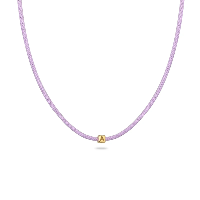 Choker Würfel Gravur | Satin (Lila)