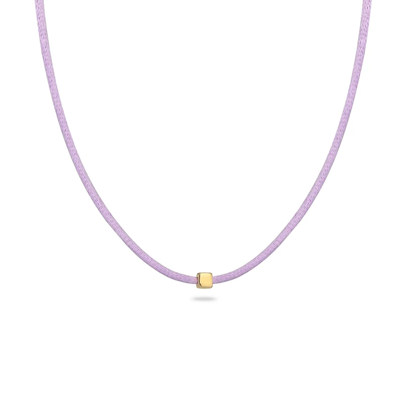 Choker Würfel Gravur | Satin (Lila)