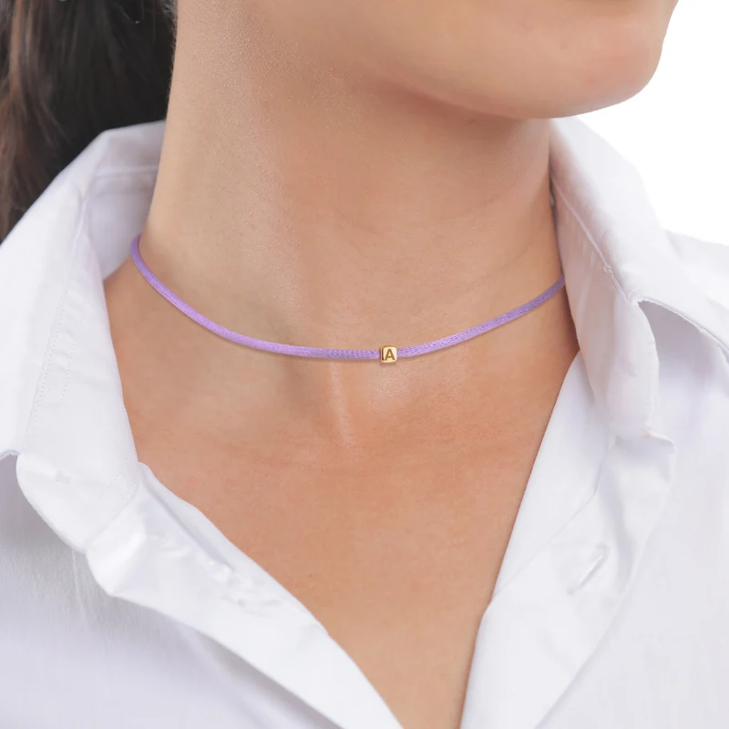 Choker Würfel Gravur | Satin (Lila)
