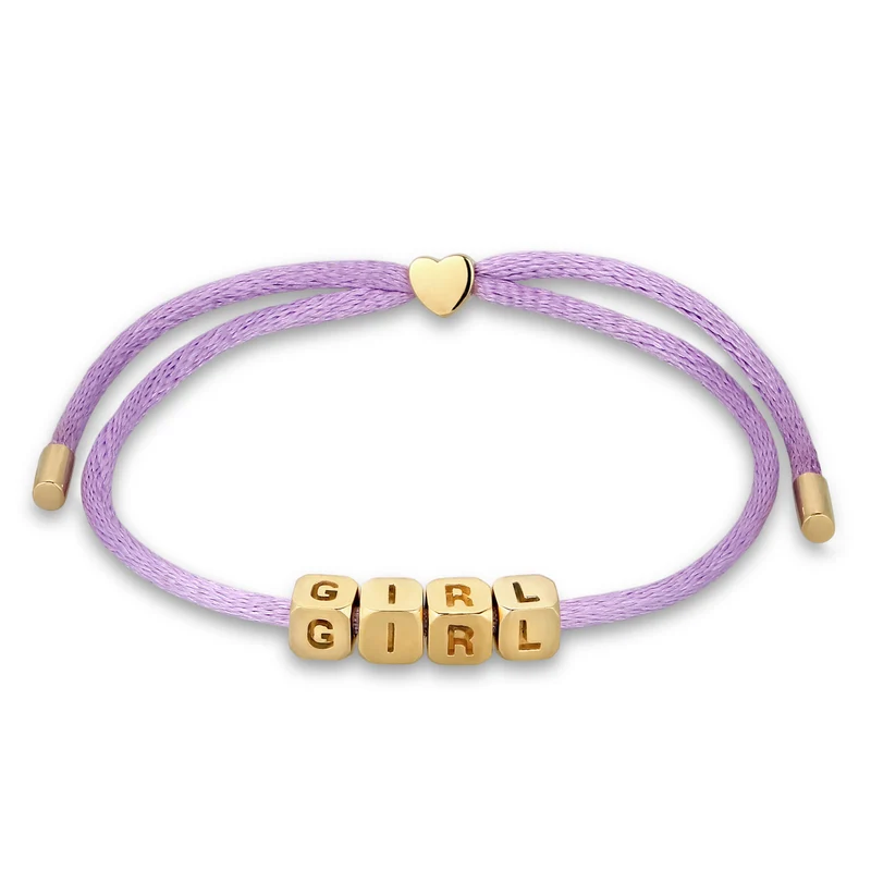 Armband Würfel GIRL | Satin (Lila)