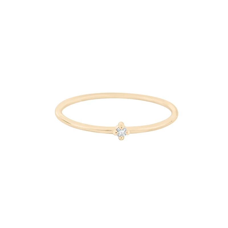 Massivgold April Diamant Edelstein Ring - 14 K