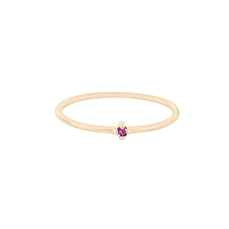 Februar Amethyst Edelstein Ring - 14 K Massivgold