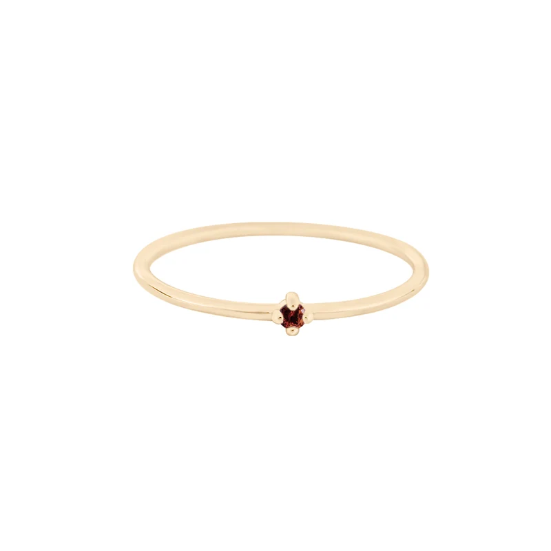 Januar Granat Edelstein Ring - 14 K Massivgold
