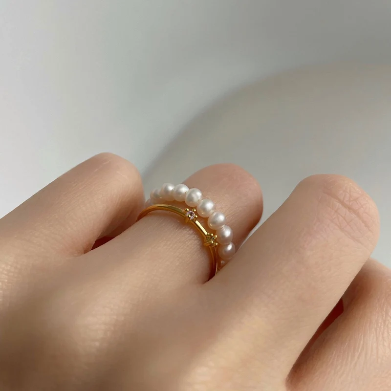 Familien Geburtsedelstein Ring - 2 Steine - 14 K Massivgold