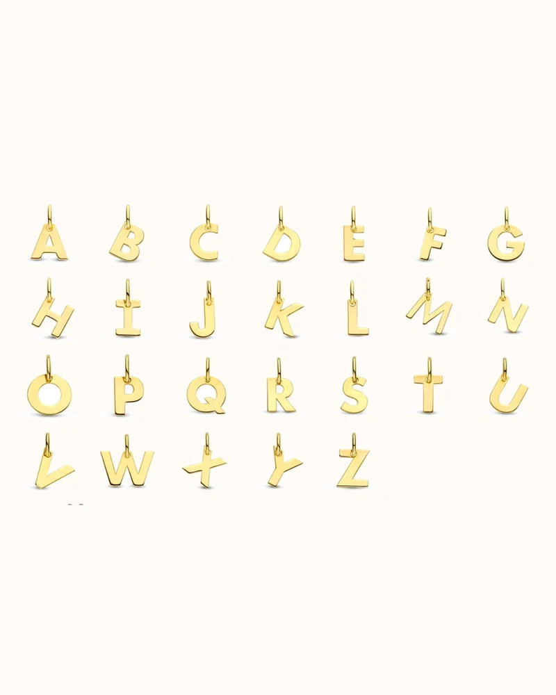 Losse 14k Initial charm letter bedel - Initial Bedel