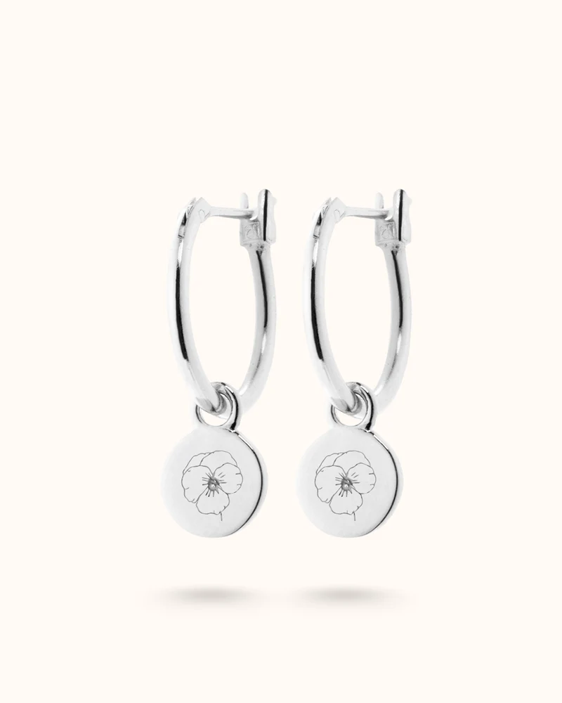 Geboortebloem Oorbellen - Zilver - Gepersonaliseerde Sieraden