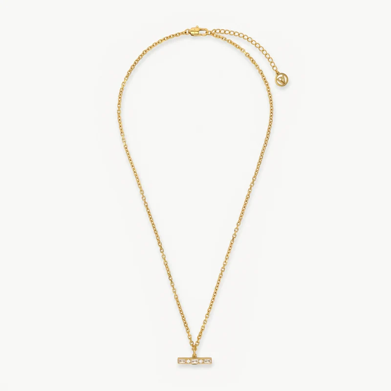 T-Bar Crystal Pendant Necklace