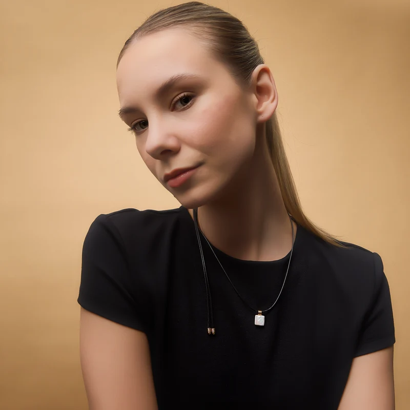 Square Pearl Pendant Necklace