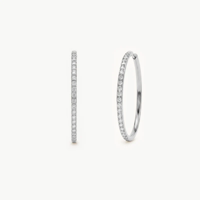 Sparkling Becca Hoop Silver XL