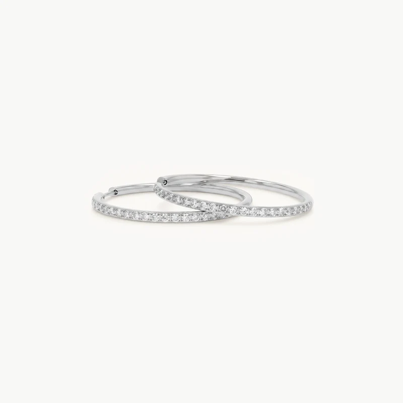 Sparkling Becca Hoop Silver XL