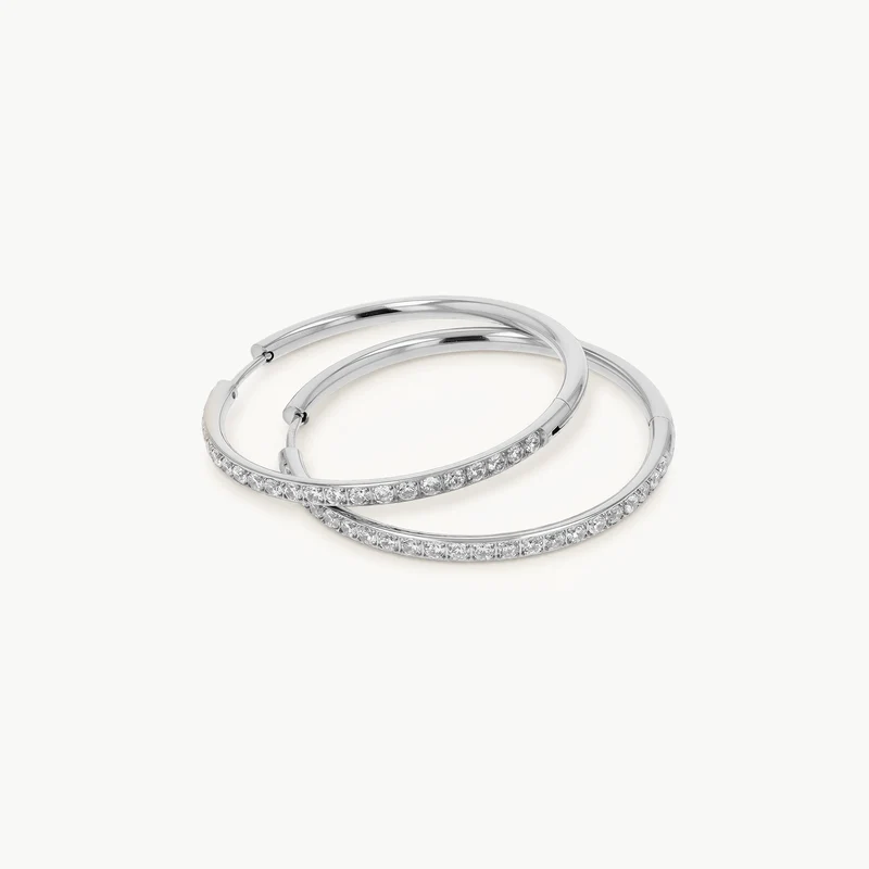 Sparkling Becca Hoop Silver XL