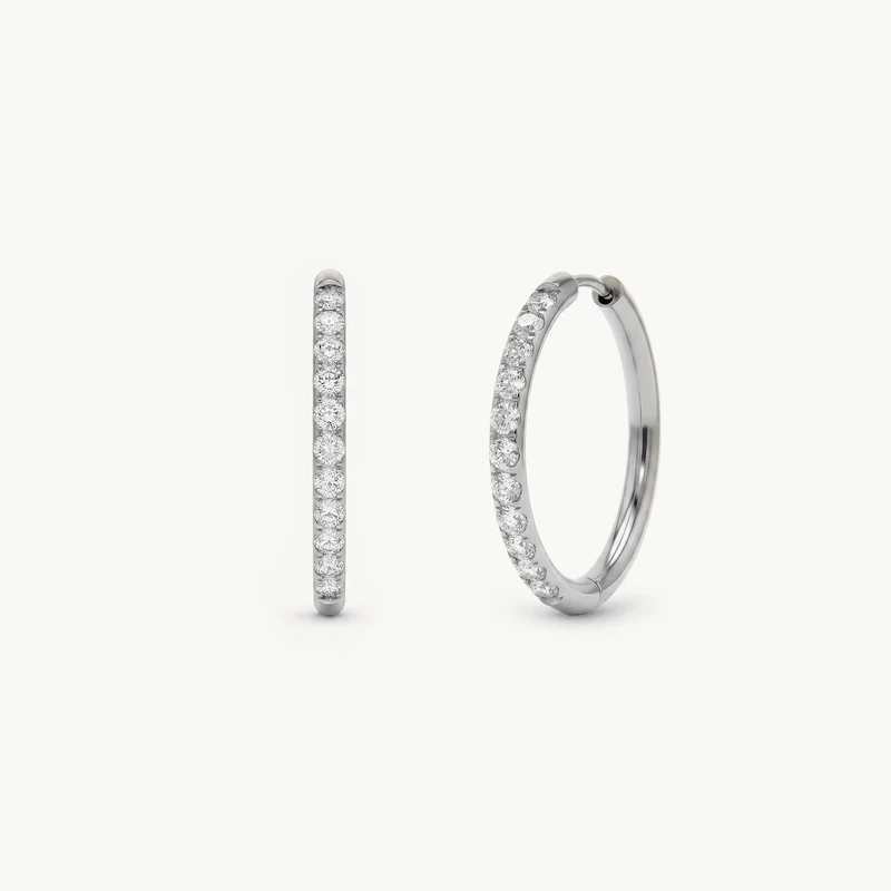 Sparkling Becca Hoop Silver L