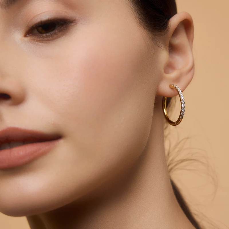 Sparkling Becca Hoop Gold L