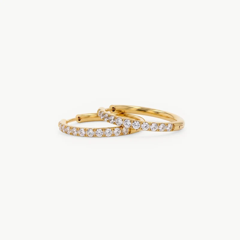 Sparkling Becca Hoop Gold L
