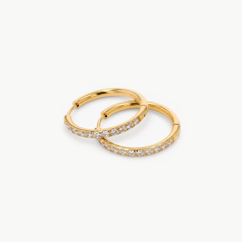 Sparkling Becca Hoop Gold L