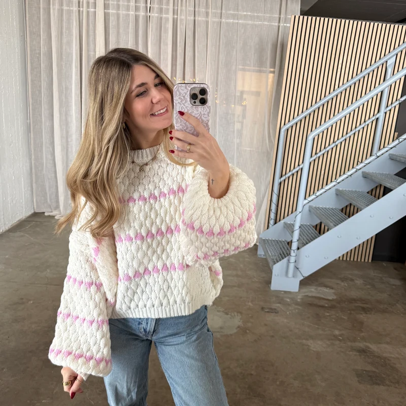 Pops Pulli - Weiß x Rosa