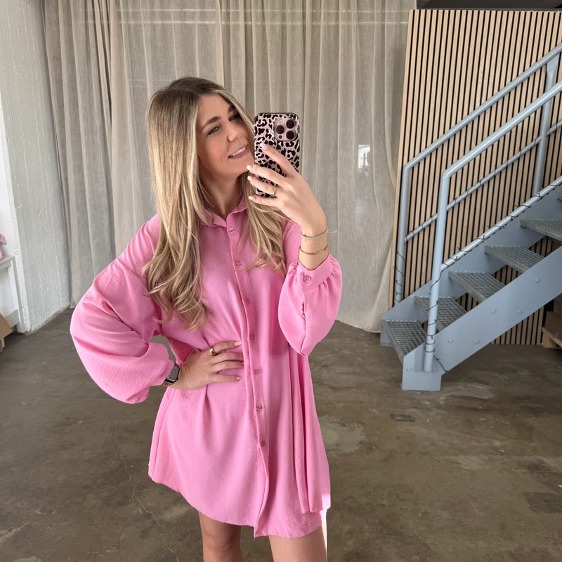 Blusen-Kleid - Pink