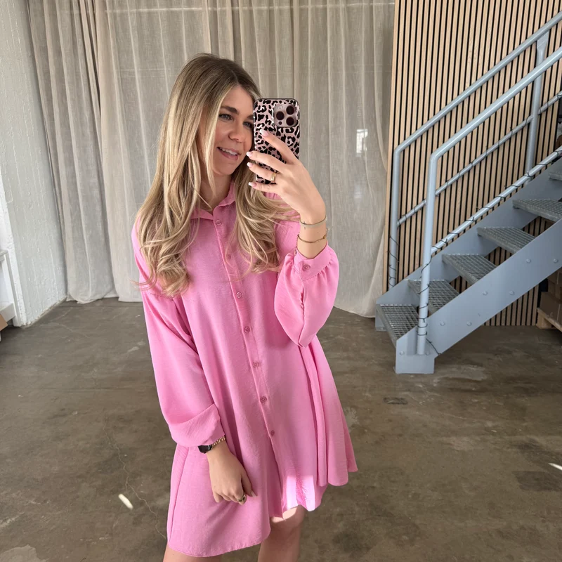 Blusen-Kleid - Pink
