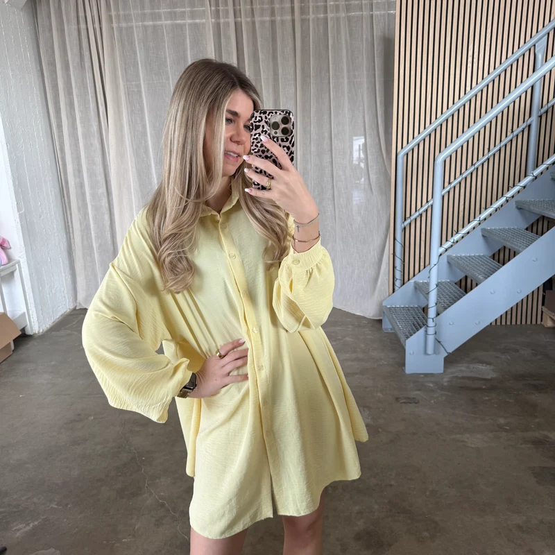 Blusen-Kleid - Butter Yellow