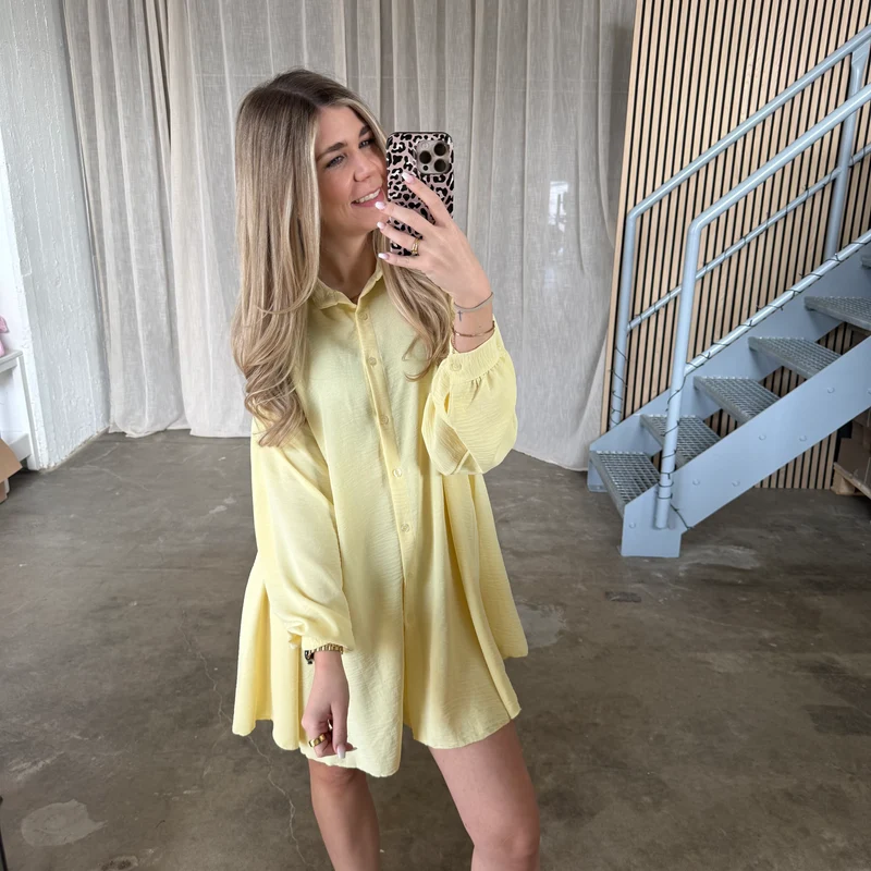 Blusen-Kleid - Butter Yellow