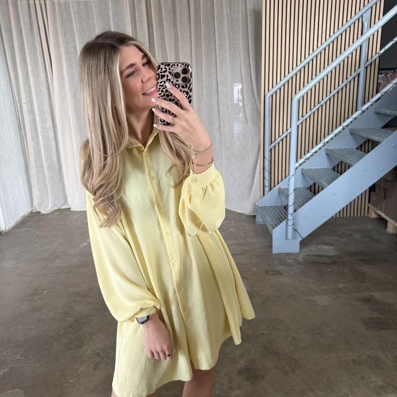 Blusen-Kleid - Butter Yellow