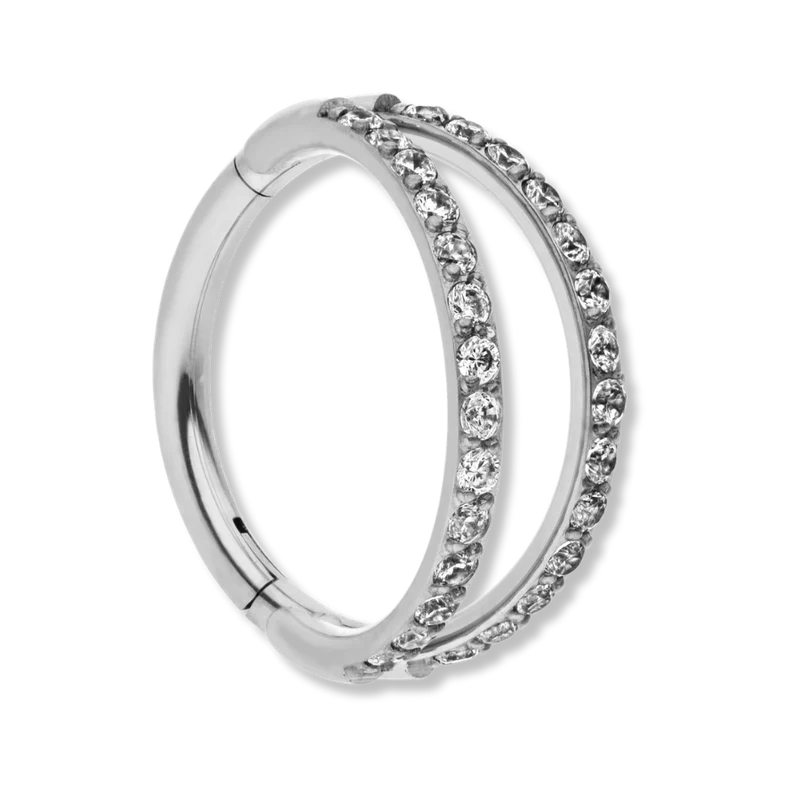 Double Line Clicker Piercing - Titan