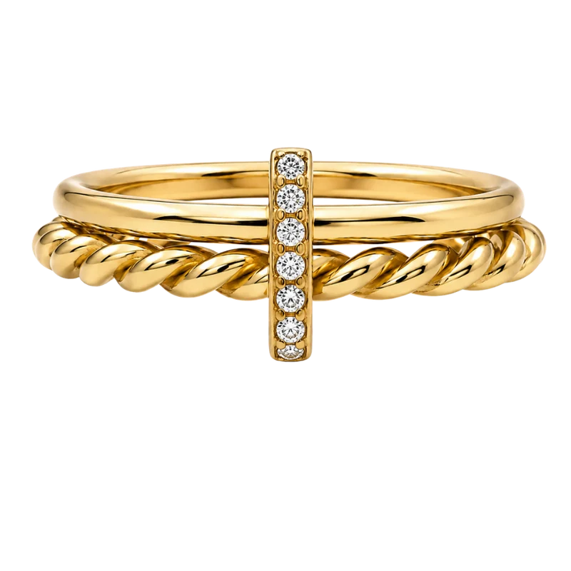 Double Passion Twisted Ring 14Vergoldet
