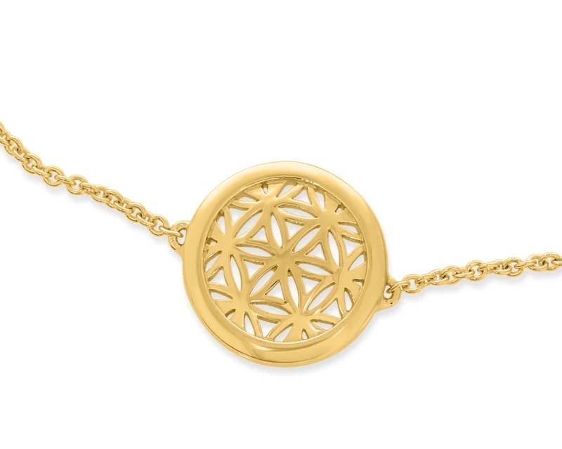 Armkettchen Blume des Lebens vergoldet