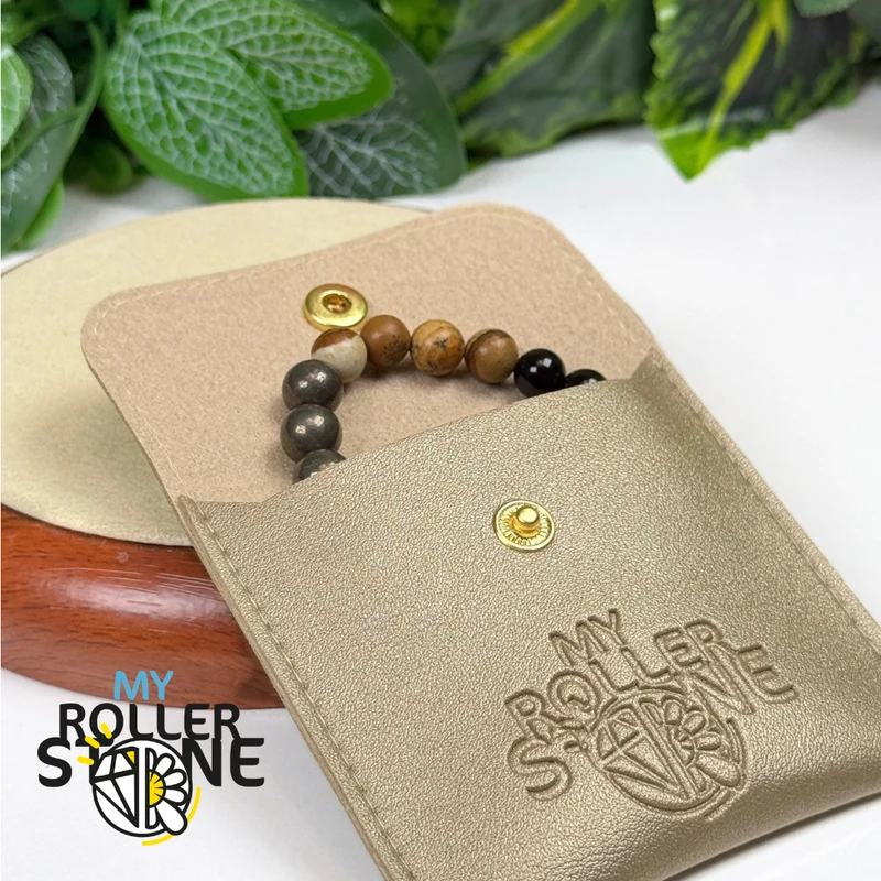 Lebensweg-Armband 22 – Schwarzer Onyx, Landschaftsjaspis & Pyrit