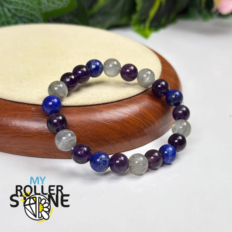 Lebensweg-Armband 7 – Amethyst, Labradorit & Lapislazuli