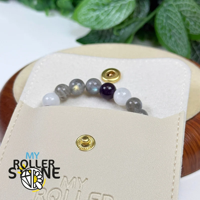Lebensweg-Armband 11 – Labradorit, Mondstein & Amethyst